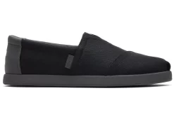 Herren TOMS Alpargata*Alp Fwd Black Canvas Synthetic Trim Black Waxed Canvas