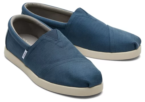 Herren TOMS Alpargata*Alp Fwd Blue Textured Woven Dunkles Indigoblau