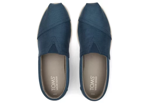 Herren TOMS Alpargata*Alp Fwd Blue Textured Woven Dunkles Indigoblau