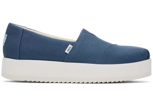 Damen TOMS Slipper*Alpargata Blue Midform Espadrille Majolika-Blau