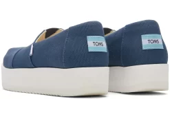 Damen TOMS Slipper*Alpargata Blue Midform Espadrille Majolika-Blau