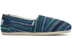 Damen TOMS Hausschuhe*Alpargata Chenille-Stickerei Embroidered Navy