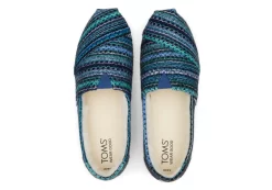 Damen TOMS Hausschuhe*Alpargata Chenille-Stickerei Embroidered Navy