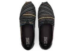 Damen TOMS Hausschuhe*Alpargata Chenille-Stickerei Embroidered Black