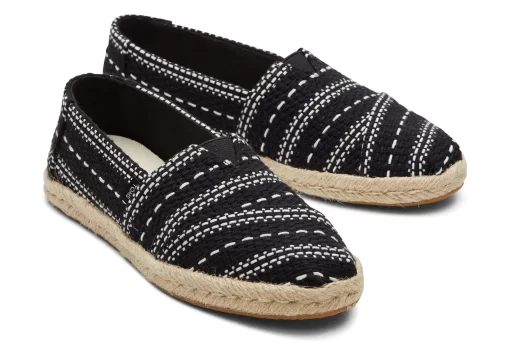 Damen TOMS Espadrilles*Alpargata Chunky Global Woven Rope Espadrille Schwarz Gewebt