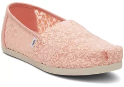 Damen TOMS Alpargata*Alpargata Floral Lace Zart Pfirsichrosafarbige Blumenspitze