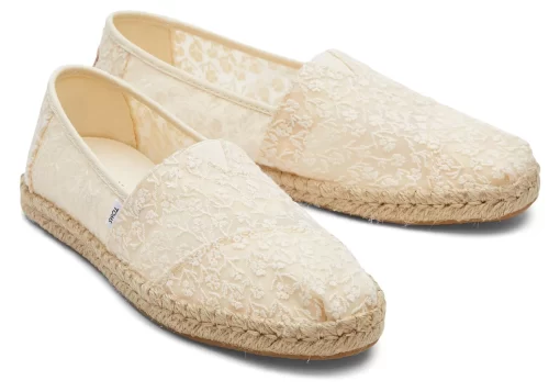 Damen TOMS Espadrilles*Alpargata Floral Lace Rope Espadrille Naturweise Blumenspitze