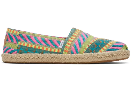 Damen TOMS Espadrilles*Alpargata Global Jaquard Rope Espadrille Neon-Pinkes Global-Jacquard