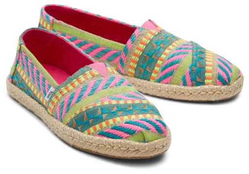 Damen TOMS Espadrilles*Alpargata Global Jaquard Rope Espadrille Neon-Pinkes Global-Jacquard