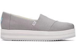 Damen TOMS Slipper*Alpargata Grey Midform Espadrille Grau