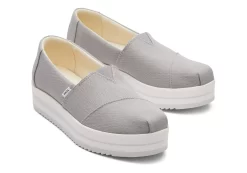 Damen TOMS Slipper*Alpargata Grey Midform Espadrille Grau