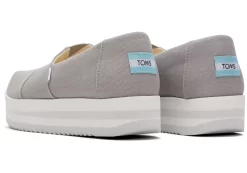 Damen TOMS Slipper*Alpargata Grey Midform Espadrille Grau