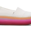 Damen TOMS Slipper*Alpargata Platform Espadrille White Canvas