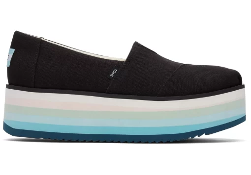 Damen TOMS Plateauschuhe*Alpargata Platform Espadrille Canvas Schwarz