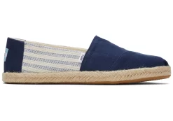 Damen TOMS Espadrilles*Alpargata Recycled Cotton Rope Espadrille Marineblau Gestreift