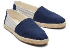 Damen TOMS Espadrilles*Alpargata Recycled Cotton Rope Espadrille Marineblau Gestreift