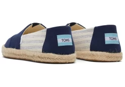 Damen TOMS Espadrilles*Alpargata Recycled Cotton Rope Espadrille Marineblau Gestreift