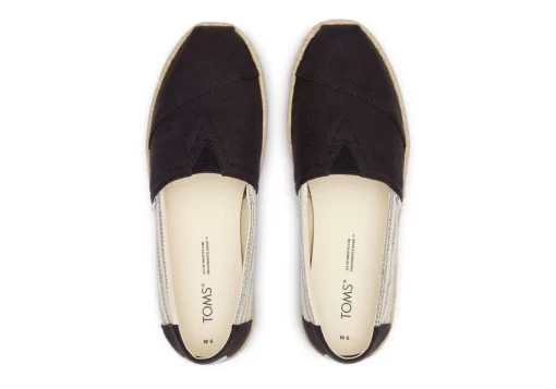 Damen TOMS Espadrilles*Alpargata Recycled Cotton Rope Espadrille Schwarz Gestreift