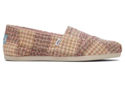 Damen TOMS Alpargata*Alpargata Tweed Hahnentrittmuster Plaid Pink Quartz