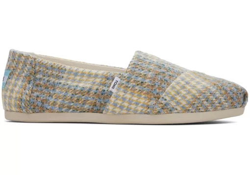 Damen TOMS Alpargata*Alpargata Tweed Hahnentrittmuster Plaid Sky Blue