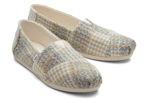 Damen TOMS Alpargata*Alpargata Tweed Hahnentrittmuster Plaid Sky Blue