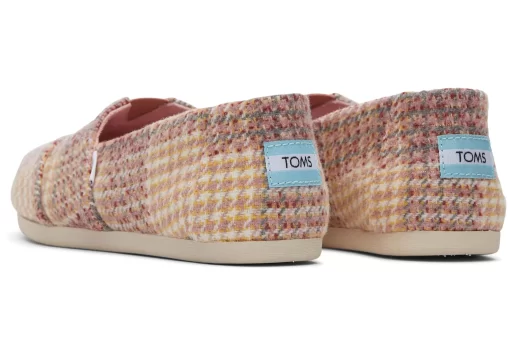 Damen TOMS Alpargata*Alpargata Tweed Hahnentrittmuster Plaid Pink Quartz