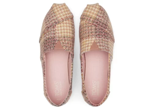 Damen TOMS Alpargata*Alpargata Tweed Hahnentrittmuster Plaid Pink Quartz