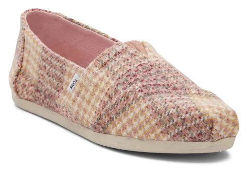 Damen TOMS Alpargata*Alpargata Tweed Hahnentrittmuster Plaid Pink Quartz