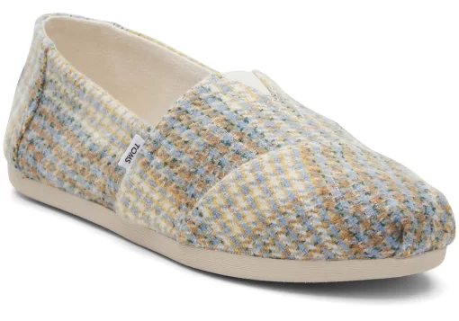 Damen TOMS Alpargata*Alpargata Tweed Hahnentrittmuster Plaid Sky Blue