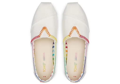 Damen TOMS Alpargata*Alpargata Unity White Rainbow Canvas