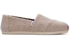 Damen TOMS Alpargata*Alpargatas Fischgratenmuster Herringbone Oatmeal