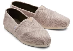 Damen TOMS Alpargata*Alpargatas Fischgratenmuster Herringbone Oatmeal