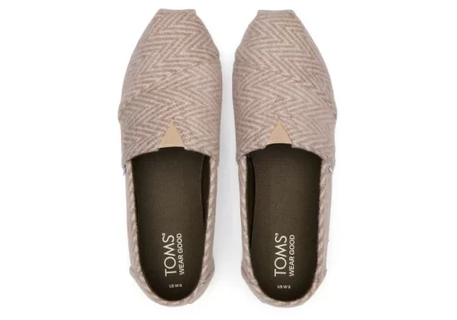 Damen TOMS Alpargata*Alpargatas Fischgratenmuster Herringbone Oatmeal