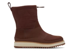 Damen TOMS Stiefeletten*Brauner Stiefel Makenna Aus Wasserabweisendem Leder Wasserfestes Leder Dunkelbraun