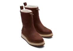 Damen TOMS Stiefeletten*Brauner Stiefel Makenna Aus Wasserabweisendem Leder Wasserfestes Leder Dunkelbraun