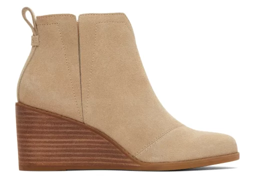 Damen TOMS Heels & Wedges*Clare Oatmeal Suede Wedge Boot Suede Oatmeal