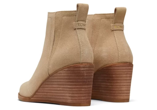 Damen TOMS Heels & Wedges*Clare Oatmeal Suede Wedge Boot Suede Oatmeal