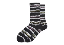 Damen TOMS *Cozy Cushioned Crew Socks Black Stripes Black Glitter