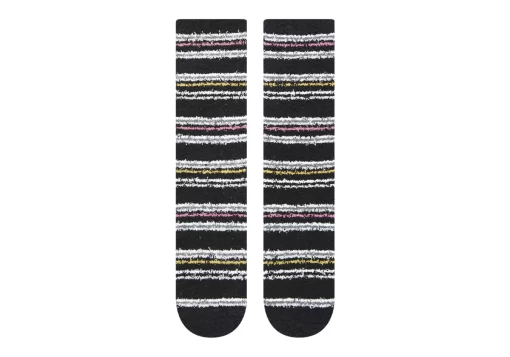 Damen TOMS *Cozy Cushioned Crew Socks Black Stripes Black Glitter