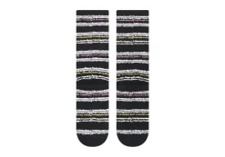 Damen TOMS *Cozy Cushioned Crew Socks Black Stripes Black Glitter