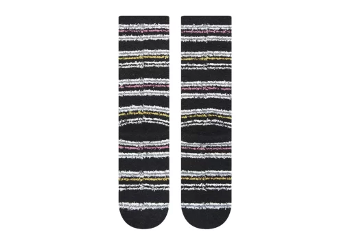 Damen TOMS *Cozy Cushioned Crew Socks Black Stripes Black Glitter