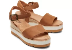 Damen TOMS Heels & Wedges*Diana Leather Wedge Sandal Hellbraunes Leder