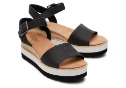 Damen TOMS Heels & Wedges*Diana Leather Wedge Sandal Schwarzes Leder