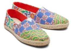 Damen TOMS Espadrilles*Espadrille Aus Alpargata-Seil Rot Mehrfarbiges Mediterrane-Kacheln-Jacquard