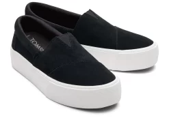 Damen TOMS Sneakers*Fenix Plateau-Slipper Suede Black