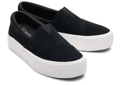 Damen TOMS Sneakers*Fenix Plateau-Slipper Suede Black