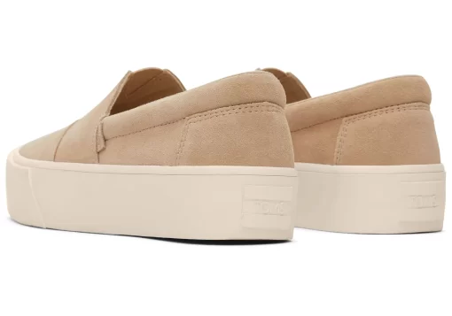 Damen TOMS Sneakers*Fenix Plateau-Slipper Suede Oatmeal