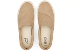 Damen TOMS Sneakers*Fenix Plateau-Slipper Suede Oatmeal