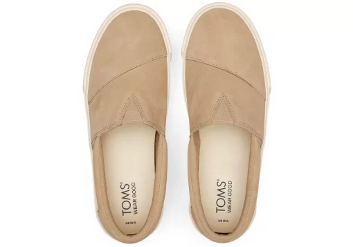 Damen TOMS Sneakers*Fenix Plateau-Slipper Suede Oatmeal