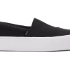 Damen TOMS Sneakers*Fenix Platform Black Canvas Slip On Sneaker Canvas Schwarz